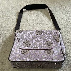 Abbi New York. Womens purple laptop bag. 13 inch depth.